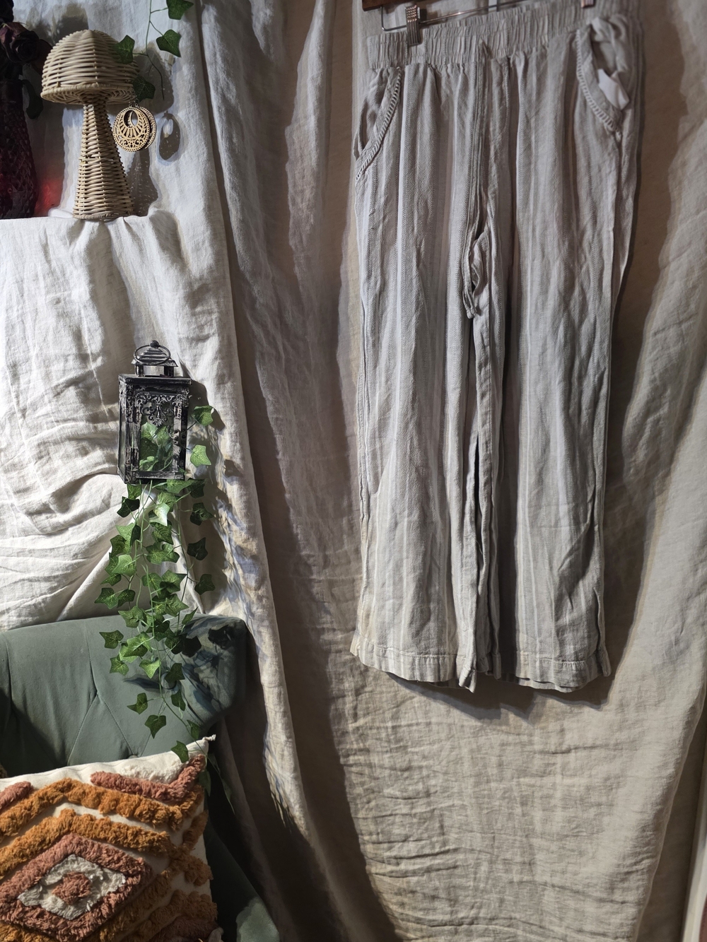 Relaxed Linen-Blend Men’s Pants - Light Taupe
